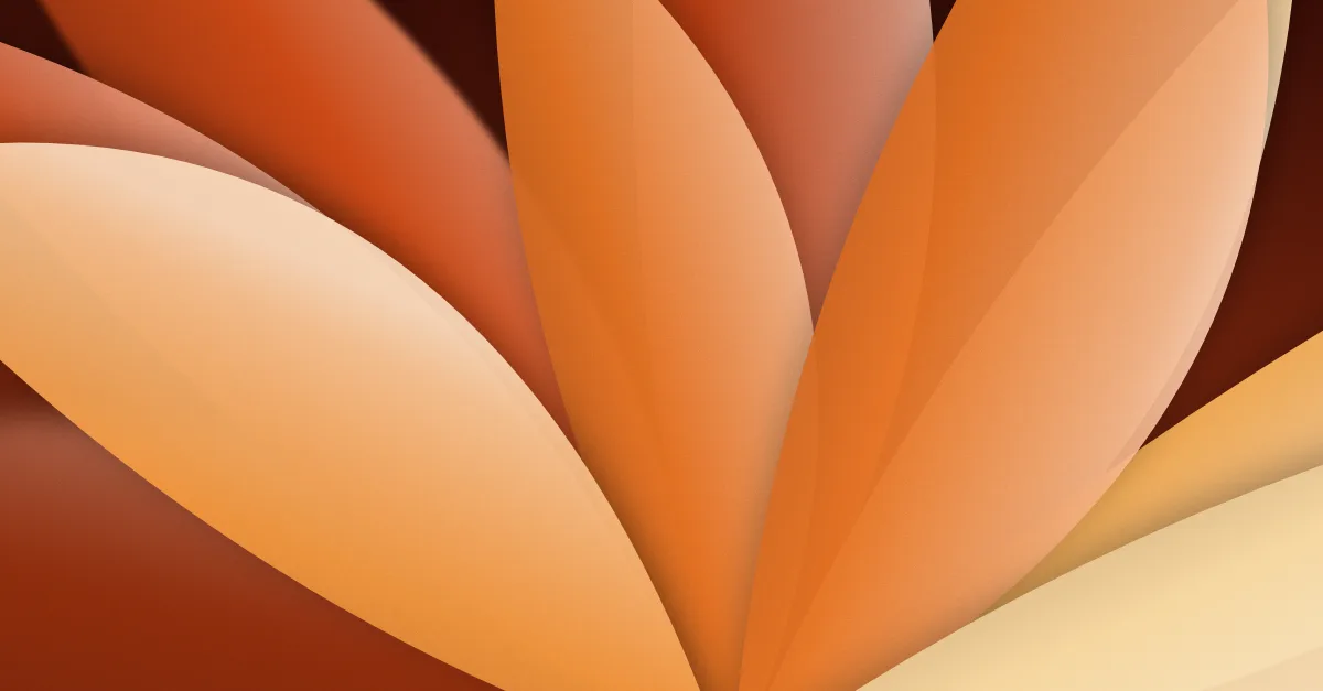 Fundo para LinkedIn (post com imagem): desfoque, pétalas, na paleta laranja, 1200 × 627