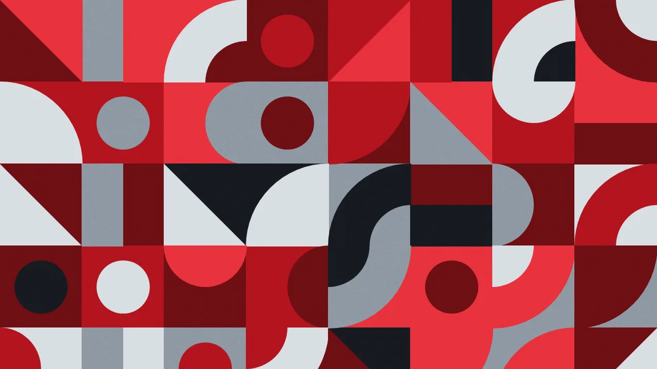 Fundo para YouTube (miniatura do vídeo): geometria, ladrilhos, na paleta carmim, 1280 × 720
