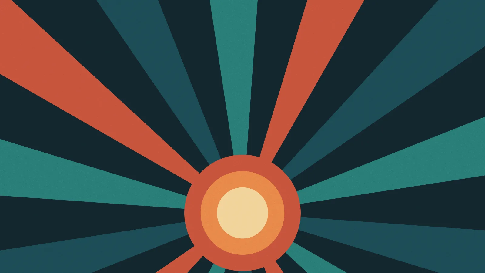 Fundo para YouTube (banner do canal): geometria, raios, na paleta terracota, 2560 × 1440
