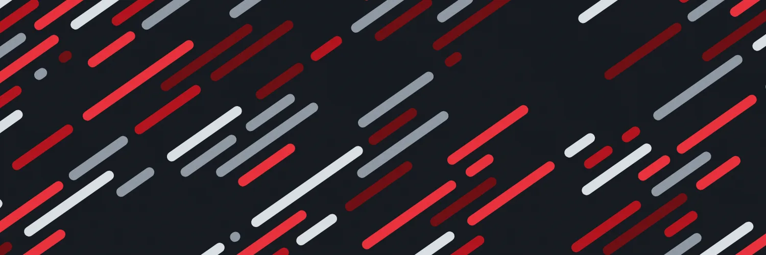 Fundo para X (cabeçalho do perfil): geometria, cápsulas, na paleta carmim, 1500 × 500